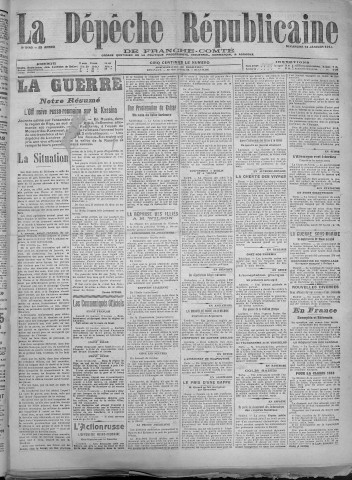 14/01/1917 - La Dépêche républicaine de Franche-Comté [Texte imprimé]