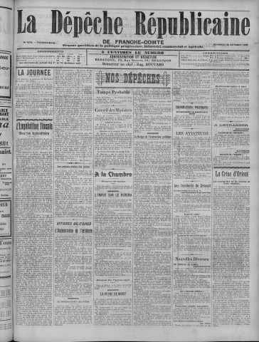30/10/1908 - La Dépêche républicaine de Franche-Comté [Texte imprimé]
