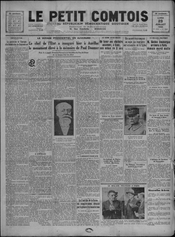 23/07/1934 - Le petit comtois [Texte imprimé] : journal républicain démocratique quotidien