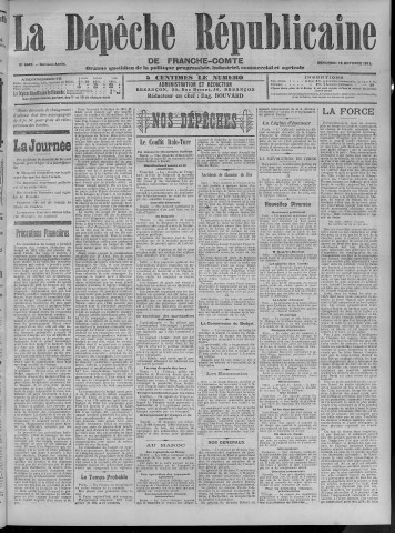 18/10/1911 - La Dépêche républicaine de Franche-Comté [Texte imprimé]