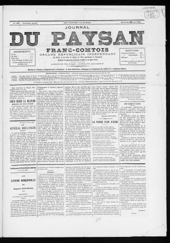 15/08/1886 - Le Paysan franc-comtois : 1884-1887