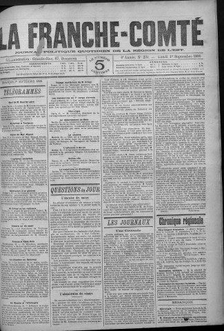 01/09/1890 - La Franche-Comté : journal politique de la région de l'Est