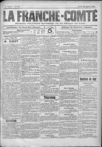 28/01/1895 - La Franche-Comté : journal politique de la région de l'Est
