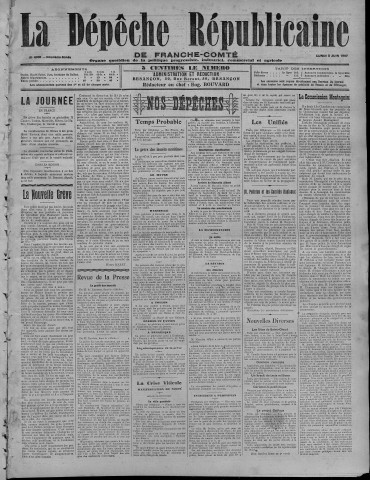 03/06/1907 - La Dépêche républicaine de Franche-Comté [Texte imprimé]