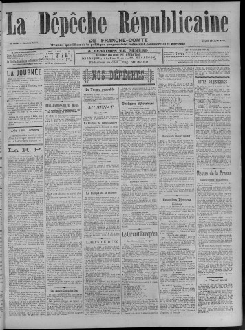 22/06/1911 - La Dépêche républicaine de Franche-Comté [Texte imprimé]