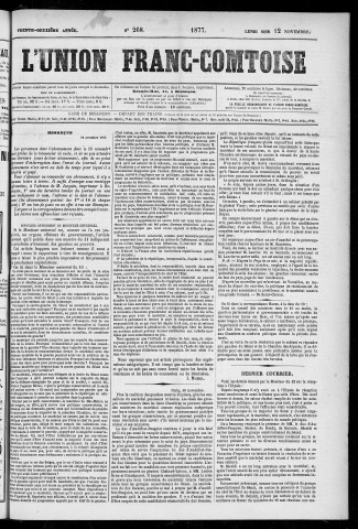 12/11/1877 - L'Union franc-comtoise [Texte imprimé]