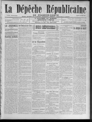 07/02/1907 - La Dépêche républicaine de Franche-Comté [Texte imprimé]