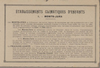 Etablissements climatiques d'Enfants (Mont Jura et Côte d'Azur) 1 Monts-Jura - Les Salins de Brégille par Besançon (Doubs) - Superbrégille-Garçons. - [image fixe] , Besançon (Doubs), 1914-1950