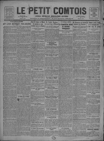 24/12/1930 - Le petit comtois [Texte imprimé] : journal républicain démocratique quotidien