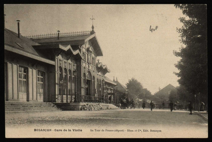Besançon - Besançon - Gare de la Viotte - Le tour de France (déposé). [image fixe] , Besançon : B. et Cie Edit. Besançon, 1904/1930