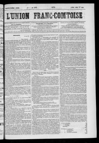 01/05/1876 - L'Union franc-comtoise [Texte imprimé]