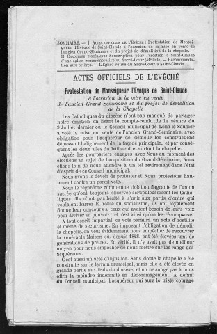 24/07/1920 - La Semaine religieuse du diocèse de Saint-Claude [Texte imprimé]