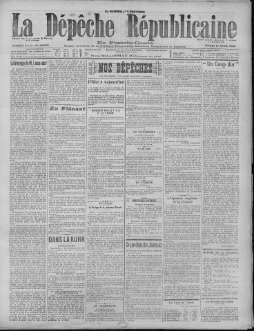 10/04/1923 - La Dépêche républicaine de Franche-Comté [Texte imprimé]