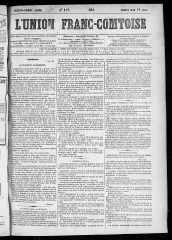 11/06/1881 - L'Union franc-comtoise [Texte imprimé]