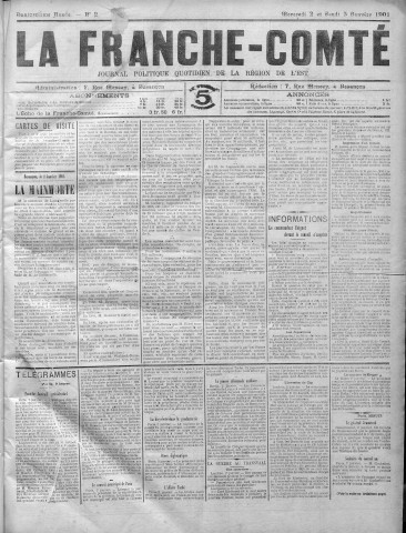 02/01/1901 - La Franche-Comté : journal politique de la région de l'Est