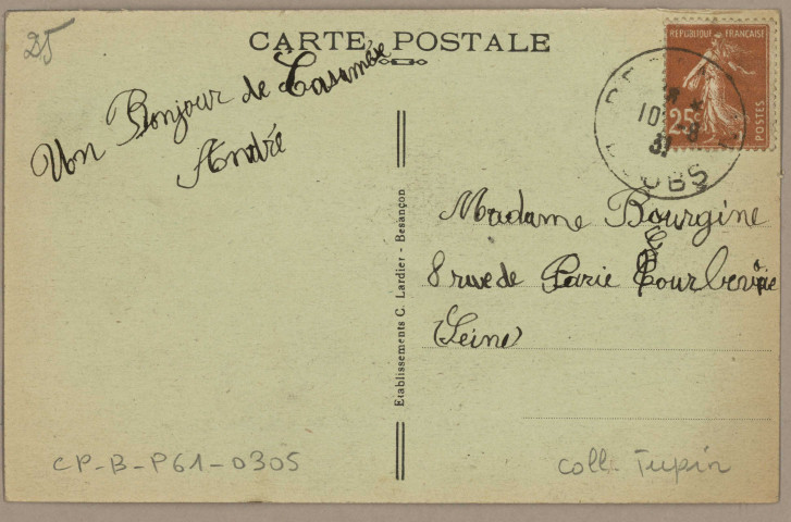 Environs de Besançon - Velotte-Casamène. Café du Pont et Route de Lyon [image fixe] , Besançon : Etablissement C. Lardier ; C.L.B, 1915/1931