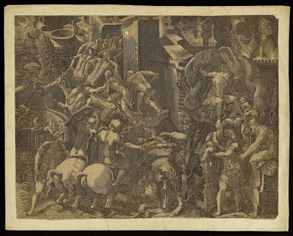 [Assaut contre Troie avec Enée, Priam et Venus à droite] [image fixe] / Romae Antony Lafreri Formis ; I. B. Mantuanus, IN ; Rome Antony Lafreri Fromis , Rome : Lafréry, 1532/1577