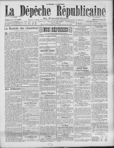 04/11/1924 - La Dépêche républicaine de Franche-Comté [Texte imprimé]