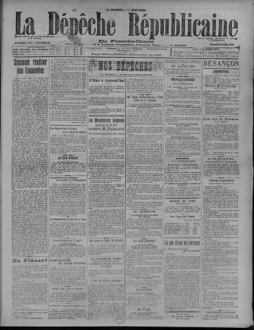 29/07/1922 - La Dépêche républicaine de Franche-Comté [Texte imprimé]