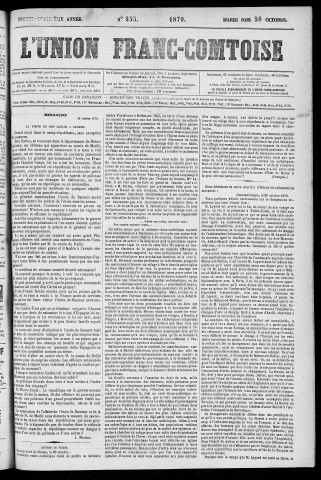 28/10/1879 - L'Union franc-comtoise [Texte imprimé]