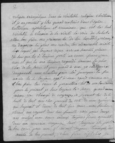 Ms 2233 - "Lettre de Marie-Thérèse-Suzanne Billiod à son frère au sujet de sa conversion à la religion catholique en 1830"