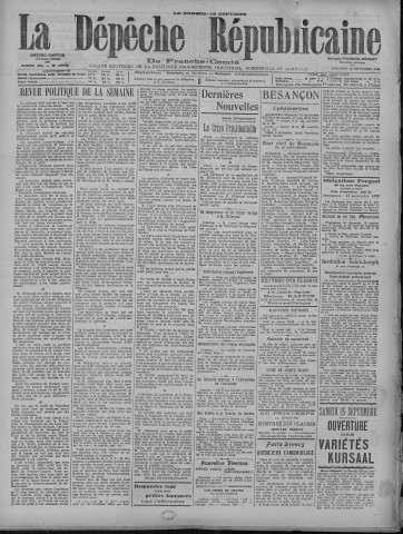 19/09/1920 - La Dépêche républicaine de Franche-Comté [Texte imprimé]