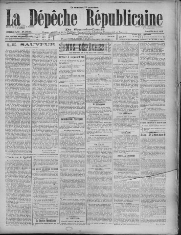 20/04/1925 - La Dépêche républicaine de Franche-Comté [Texte imprimé]