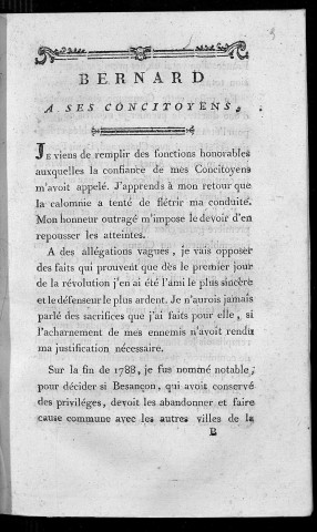 Bernard à ses concitoyens