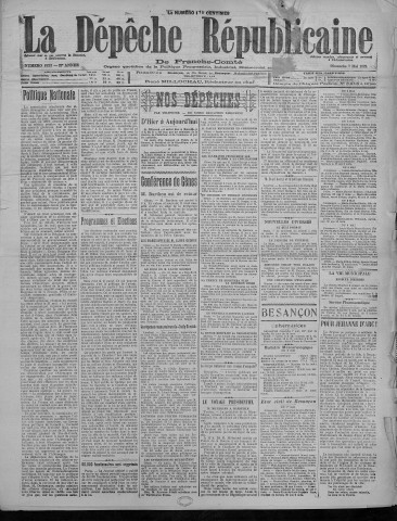 07/05/1922 - La Dépêche républicaine de Franche-Comté [Texte imprimé]