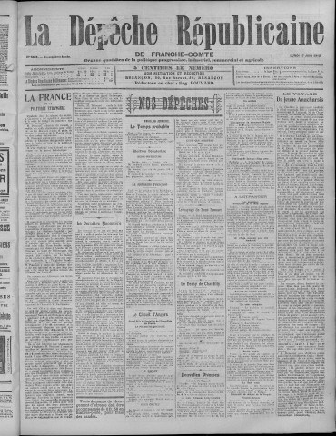 17/06/1912 - La Dépêche républicaine de Franche-Comté [Texte imprimé]