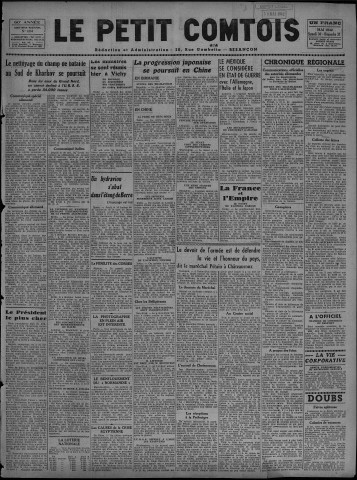 30/05/1942 - Le petit comtois [Texte imprimé] : journal républicain démocratique quotidien