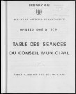 Registre des délibérations du conseil municipal. : Années 1968-1970.