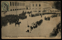 Funérailles des Victimes de la Catastrophe du Fort de Montfaucon - La Levée des Corps. [image fixe] , Besançon : J. Liard, édit. Besançon, 1905/1906