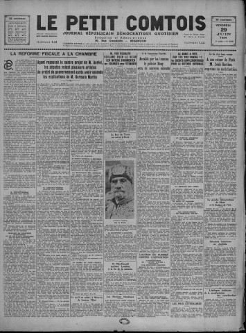 29/06/1934 - Le petit comtois [Texte imprimé] : journal républicain démocratique quotidien