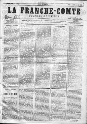 02/01/1865 - La Franche-Comté : organe politique des départements de l'Est