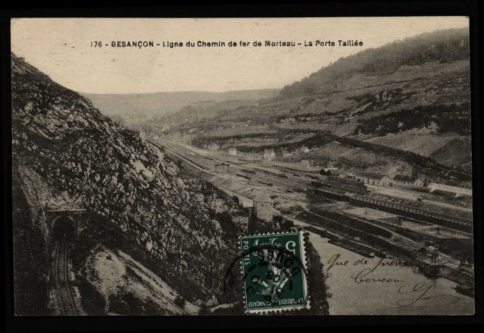 Besançon - Besançon - Ligne du Chemin de fer de Morteau - La Porte Taillée. [image fixe] , 1904/1908