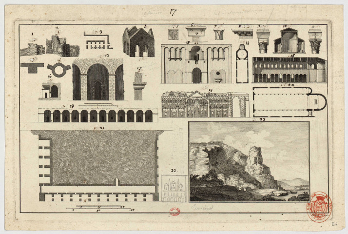 Temple de Jupiter Anxur (Terracine, Italie), églises [Image fixe] : plans et coupes , 1750/1799