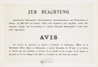 Zur Beachtung - Avis : les moyens de payement., affiche