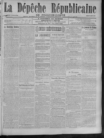 09/08/1906 - La Dépêche républicaine de Franche-Comté [Texte imprimé]