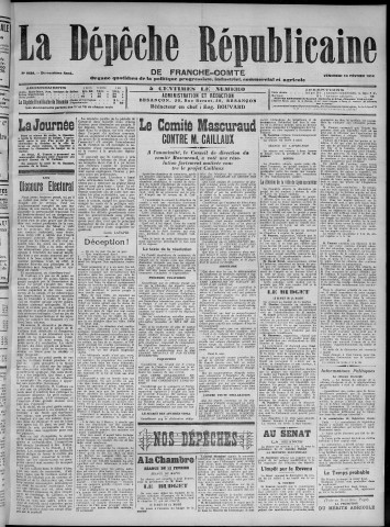 13/02/1914 - La Dépêche républicaine de Franche-Comté [Texte imprimé]