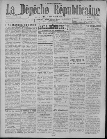 25/12/1922 - La Dépêche républicaine de Franche-Comté [Texte imprimé]