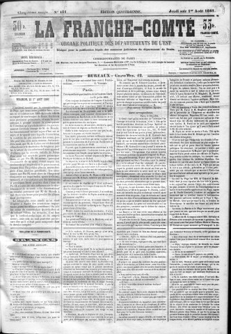 01/08/1861 - La Franche-Comté : organe politique des départements de l'Est