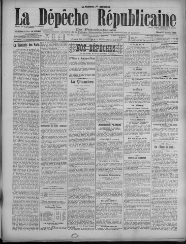 17/02/1925 - La Dépêche républicaine de Franche-Comté [Texte imprimé]