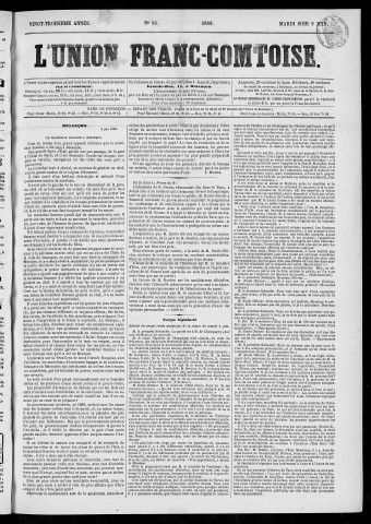 09/06/1868 - L'Union franc-comtoise [Texte imprimé]