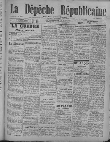 12/09/1918 - La Dépêche républicaine de Franche-Comté [Texte imprimé]