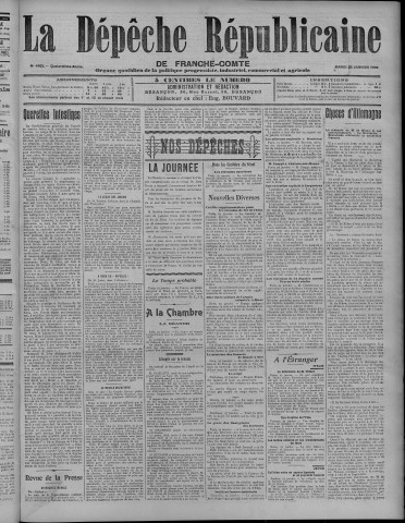 26/01/1909 - La Dépêche républicaine de Franche-Comté [Texte imprimé]