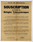 Souscription en faveur des réfugiés tchécoslovaques, affiche