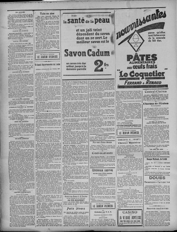 09/02/1929 - La Dépêche républicaine de Franche-Comté [Texte imprimé]