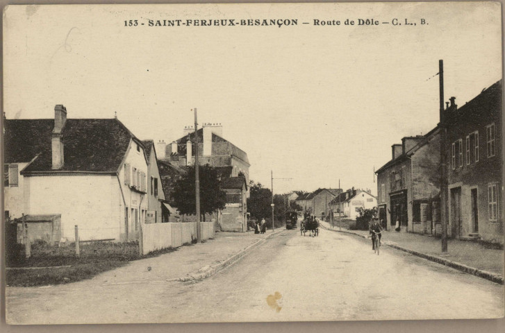 Saint-Ferjeux-Besançon - Route de Dôle [image fixe] , Besançon : C. L., B. ; Phototypie artistique de l'Est C. Lardier, 1913/1930