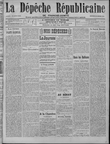 29/01/1913 - La Dépêche républicaine de Franche-Comté [Texte imprimé]